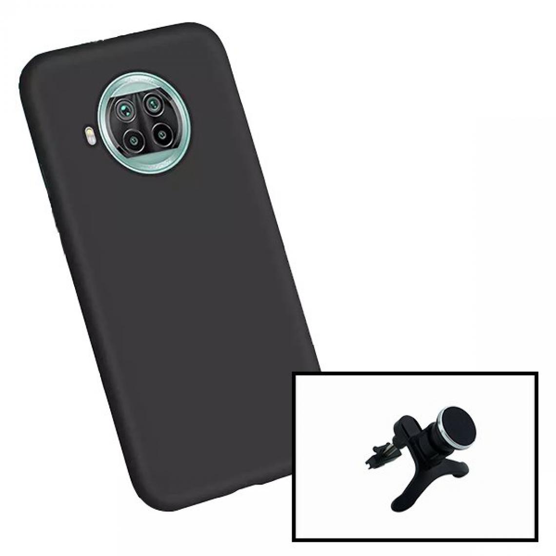 Phonecare - Kit Support Magnétique Renforcé Pour Voiture + Coque Silicone Liquide - Xiaomi Poco X3 Pro - Noir - Coque, étui smartphone