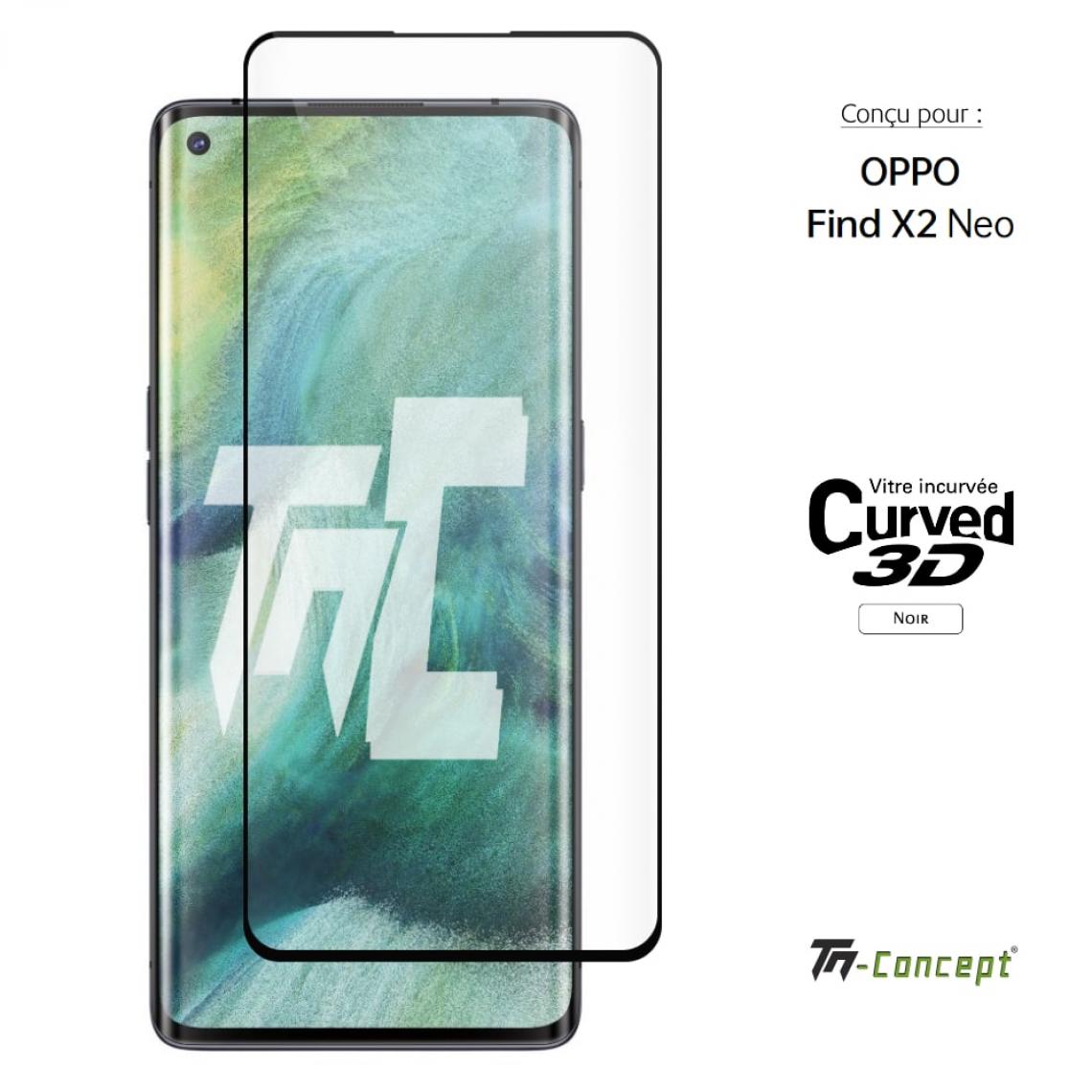 Tm Concept - Verre trempé 3D - Oppo Find X2 Neo - Noir - TM Concept® - Protection écran smartphone