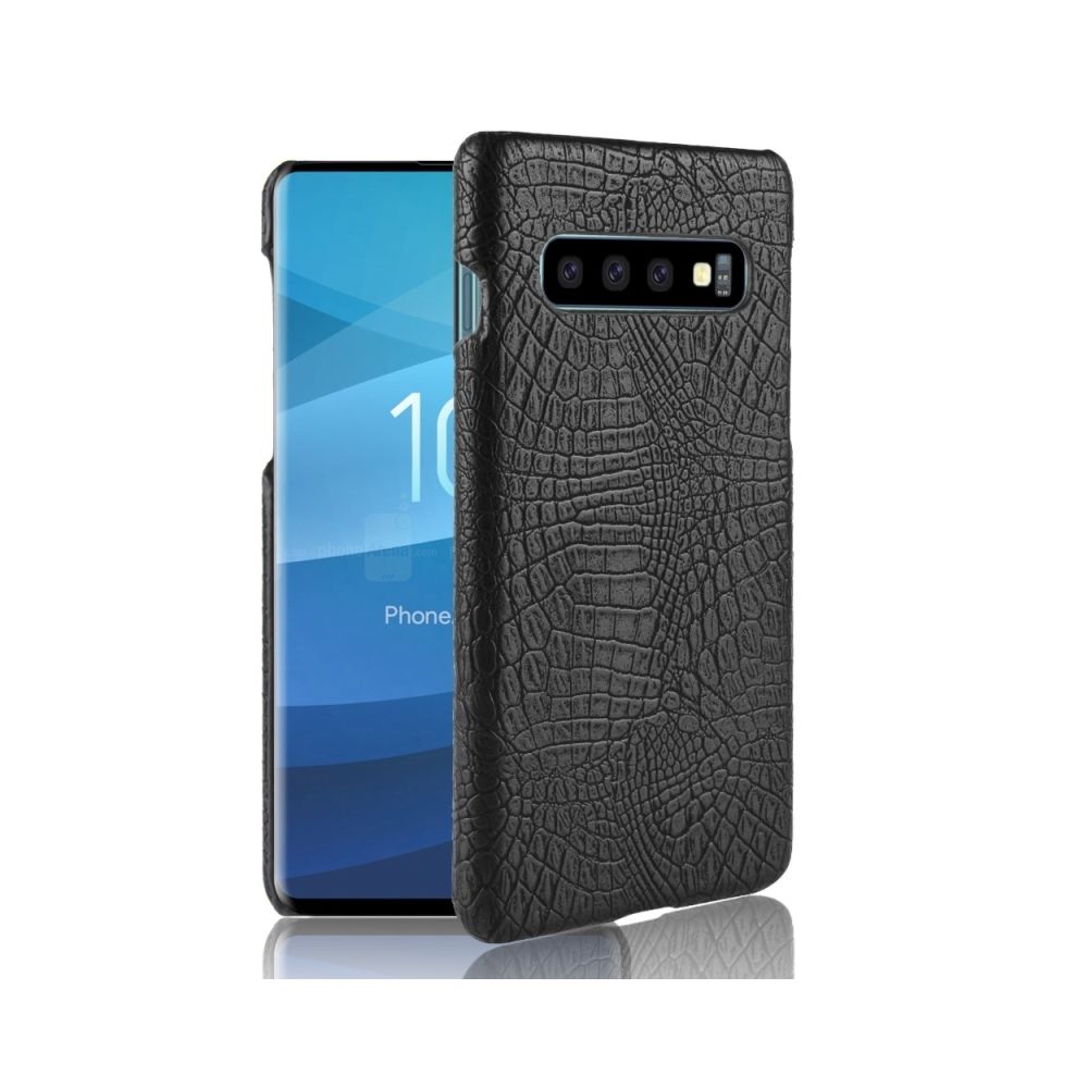 Wewoo - Coque rigide Crocodile antichoc Texture PC + Etui PU pour Galaxy S10 (Noir) - Coque, étui smartphone