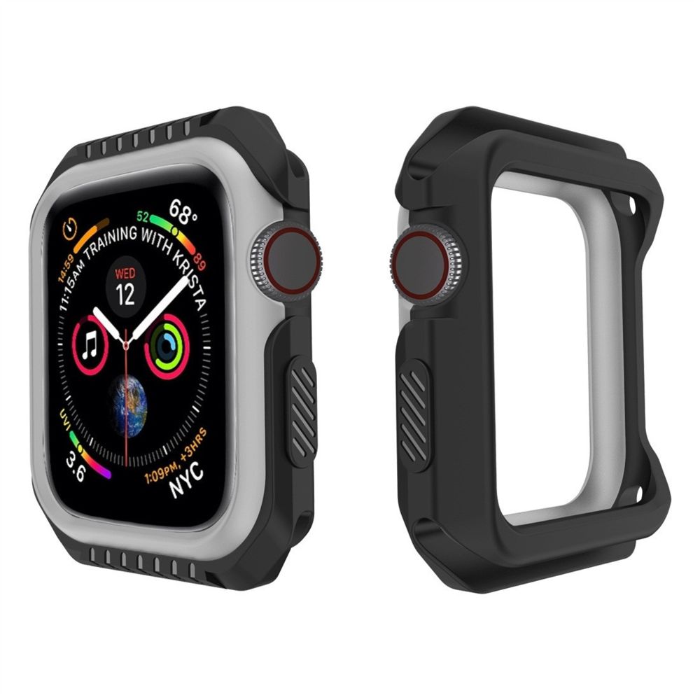 Wewoo - Étui de protection bicolore antichoc Smart Watch pour Apple série 338 mm gris noir - Accessoires montres connectées