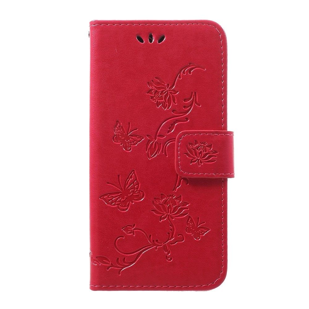 marque generique - Etui en PU porte-fleurs papillon rose pour votre Samsung Galaxy A40 - Coque, étui smartphone