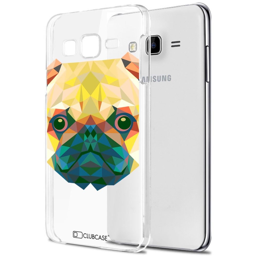 Caseink - Coque Housse Etui Samsung Galaxy J5 (J500) [Crystal HD Polygon Series Animal - Rigide - Ultra Fin - Imprimé en France] - Chien - Coque, étui smartphone