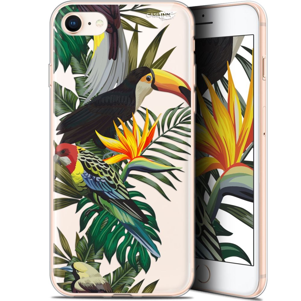 Caseink - Coque arrière Apple iPhone 7/8 (4.7 ) Gel HD [ Nouvelle Collection - Souple - Antichoc - Imprimé en France] Toucan Tropical - Coque, étui smartphone