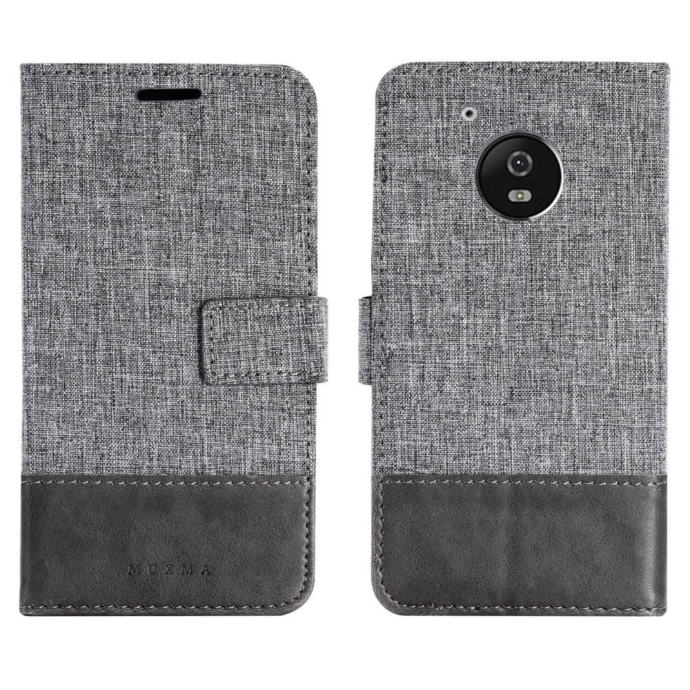 Wewoo - Housse Coque Pour Motorola Moto G5 MUMXA MX102 en cuir à couture horizontale avec support et fentes cartes et portefeuille gris - Coque, étui smartphone