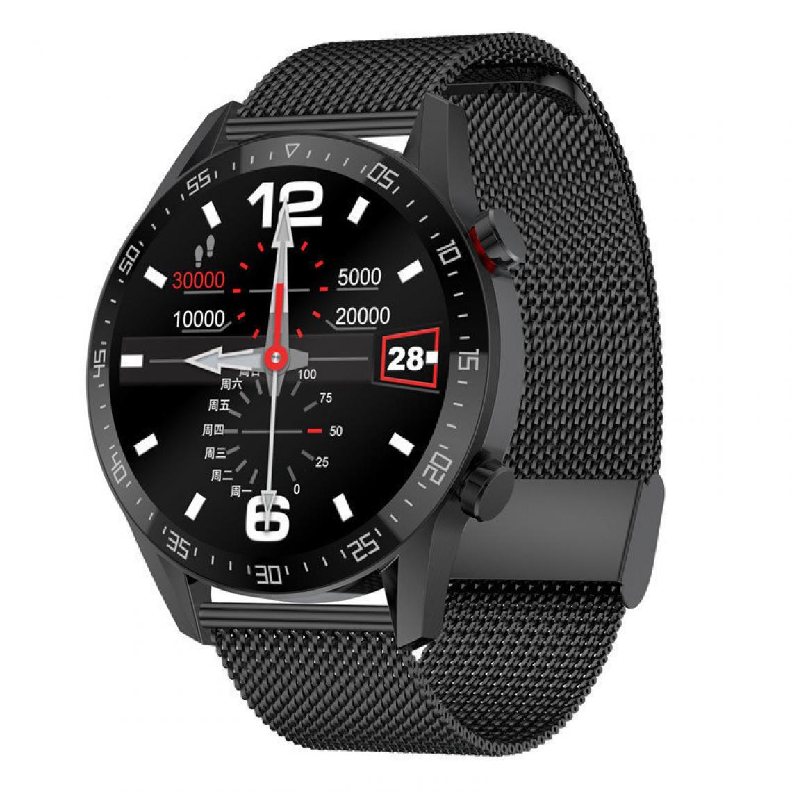 Chronotech Montres - Chronus Connected Watch, Men / Women 1.3 inch Touch Screen with IP68 Smart Watch, Heart Rate Monitor, Sleep Monitor(black) - Montre connectée
