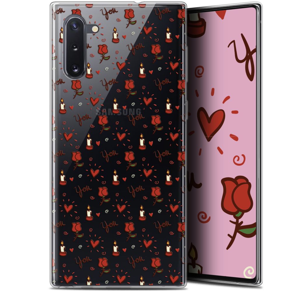 Caseink - Coque Pour Samsung Galaxy Note 10 (6.3 ) [Gel HD Collection Love Saint Valentin Design Bougies et Roses - Souple - Ultra Fin - Imprimé en France] - Coque, étui smartphone