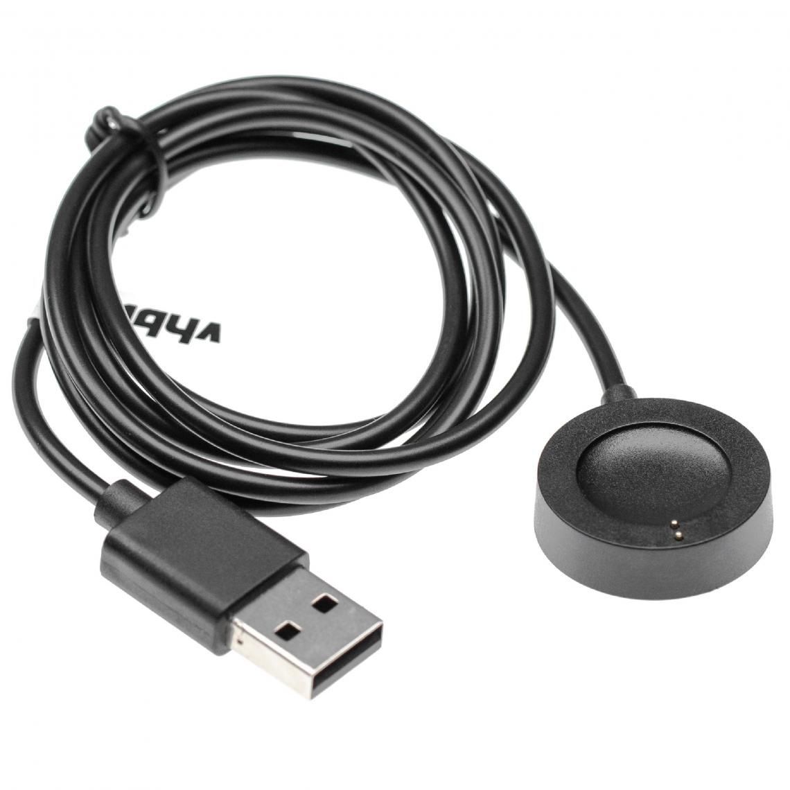 Vhbw - vhbw Câble de charge compatible avec Masfit Vapor 2 smartwatch, montre de fitness - Station de charge, noir, magnétique - Accessoires montres connectées
