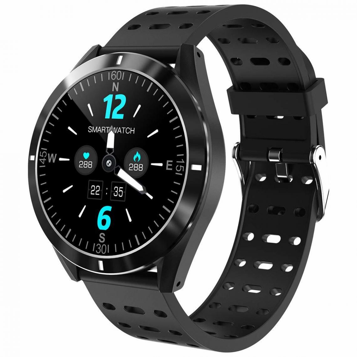 Chronotech Montres - Smart Watch Heart Rate Blood Pressure Monitor Outdoor Survival Hiking Fitness Trackers Step Colries Counter Fashion (black) - Montre connectée