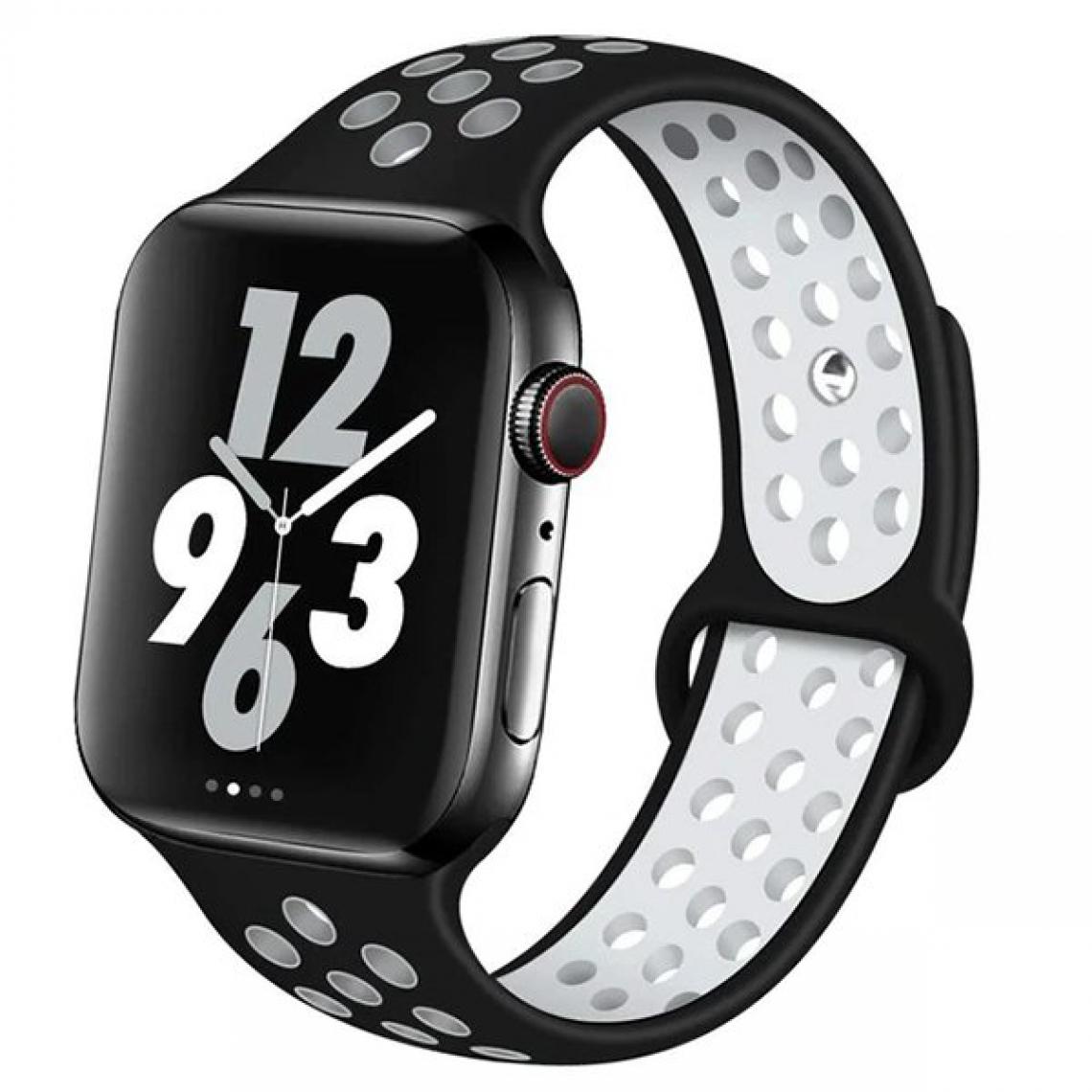 Phonecare - Bracelet Bicolore pour Apple Watch Series 7 - 41mm - noir / Blanc - Autres accessoires smartphone
