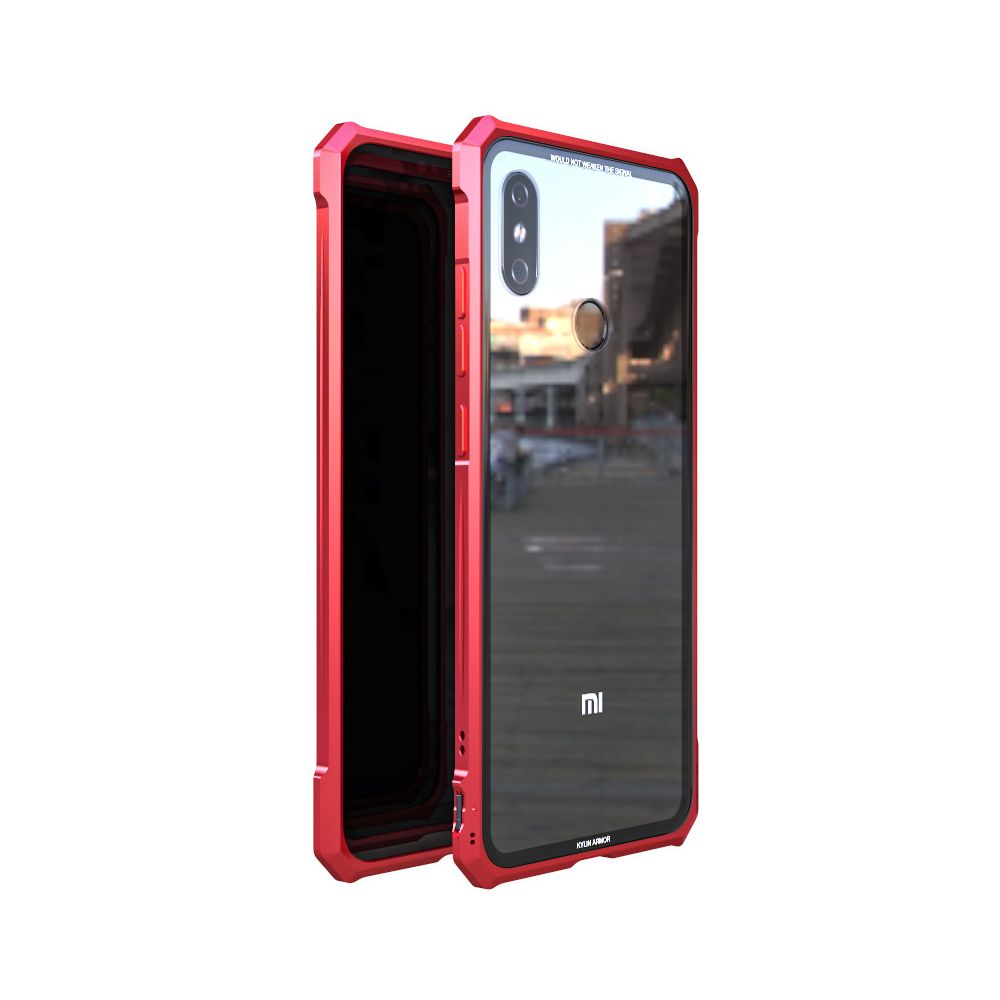 marque generique - Etui coque antichoc en verre trempé pour Xiaomi Mi 8 - Rouge - Coque, étui smartphone