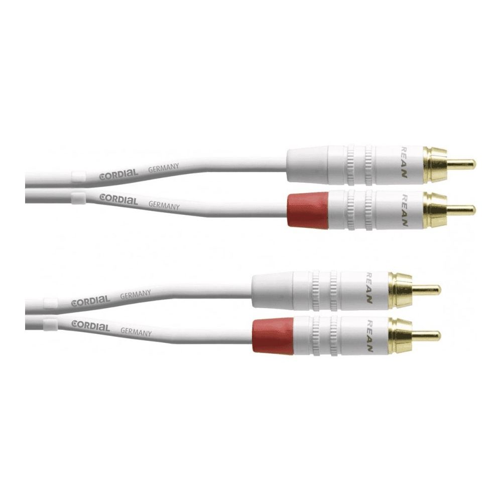 Cordial - Cordial CFU3CC-SNOW - Câble audio 2 RCA mâles - 2 RCA mâles 3 m blanc - Effets et périphériques
