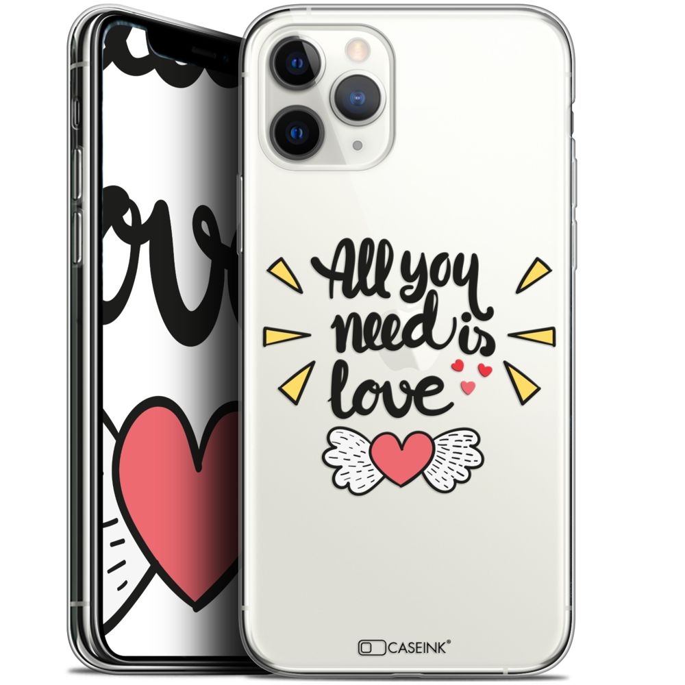 Caseink - Coque Pour Apple iPhone 11 Pro Max (6.5 ) [Gel HD Collection Love Saint Valentin Design All U Need Is - Souple - Ultra Fin - Imprimé en France] - Coque, étui smartphone