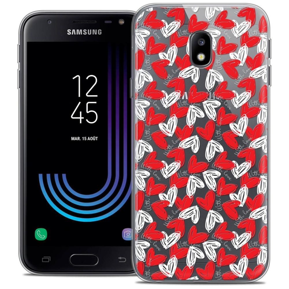 Caseink - Coque Housse Etui Samsung Galaxy J3 2017 J320 (5 ) [Crystal Gel HD Collection Love Saint Valentin Design With Love - Souple - Ultra Fin - Imprimé en France] - Coque, étui smartphone