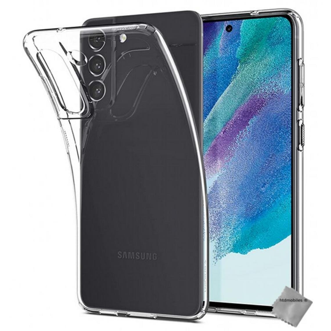 Htdmobiles - Housse etui coque silicone gel fine pour Samsung Galaxy S21 FE 5G + verre trempe - TRANSPARENT TPU - Coque, étui smartphone