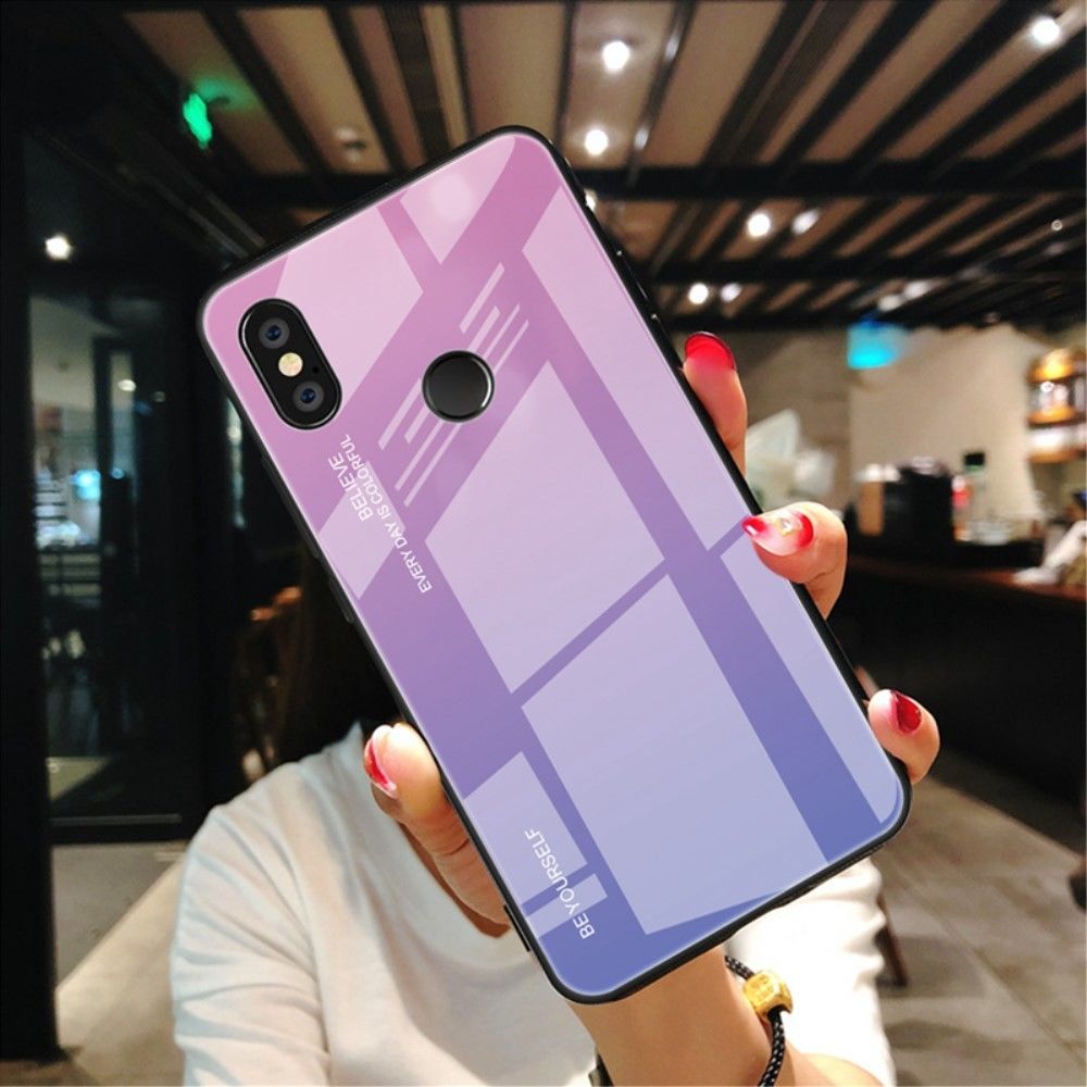 marque generique - Coque en TPU verre gradient hybride rose/bleu pour votre Xiaomi Redmi Note 5 Pro - Coque, étui smartphone