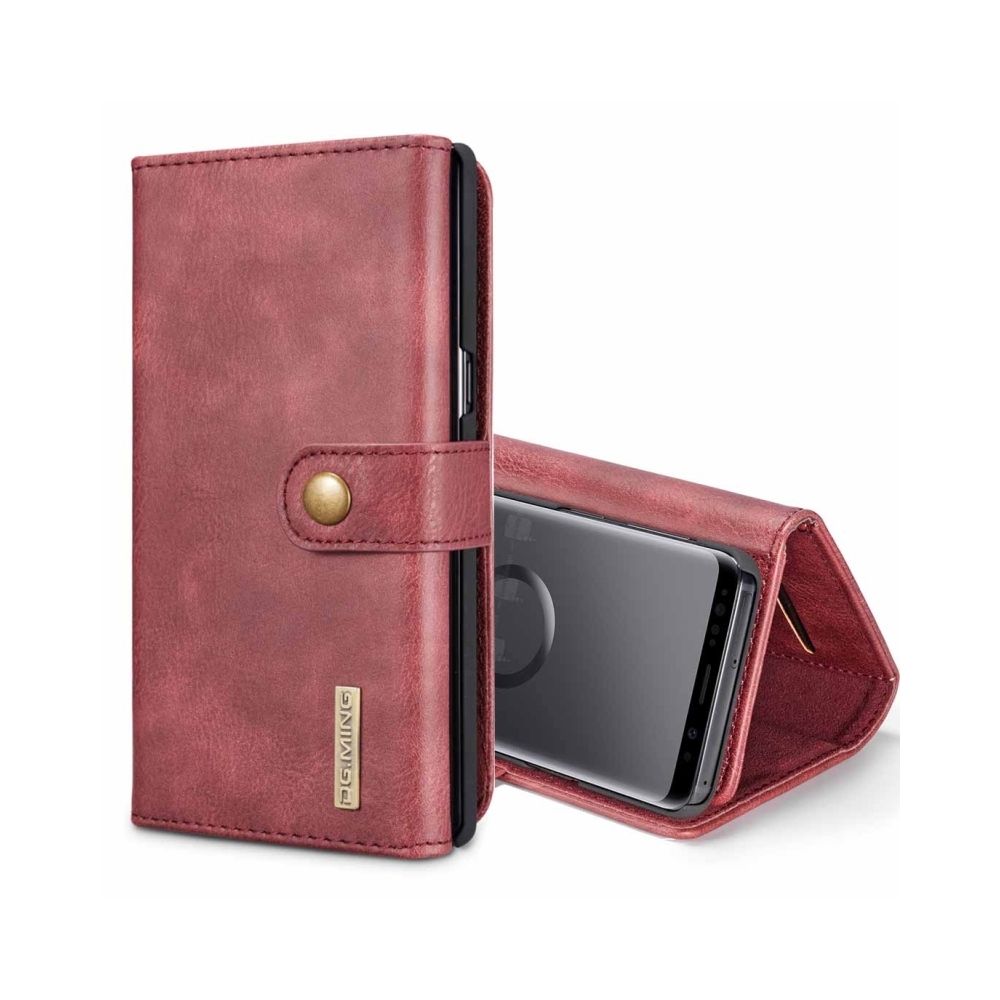 Wewoo - Housse Étui rouge pour Samsung Galaxy S9 Triple Fold Crazy Horse Texture Horizontal Flip Magnetic de protection avec Titulaire & Card Slots & Wallet - Coque, étui smartphone