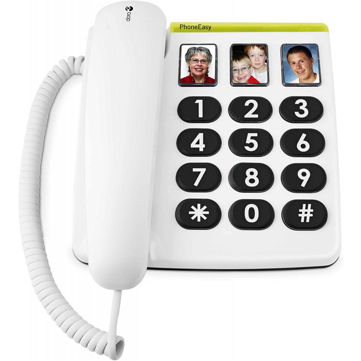 Doro - telephone fixe filaire avec touches extra-larges sénior Blanc - Téléphone fixe filaire
