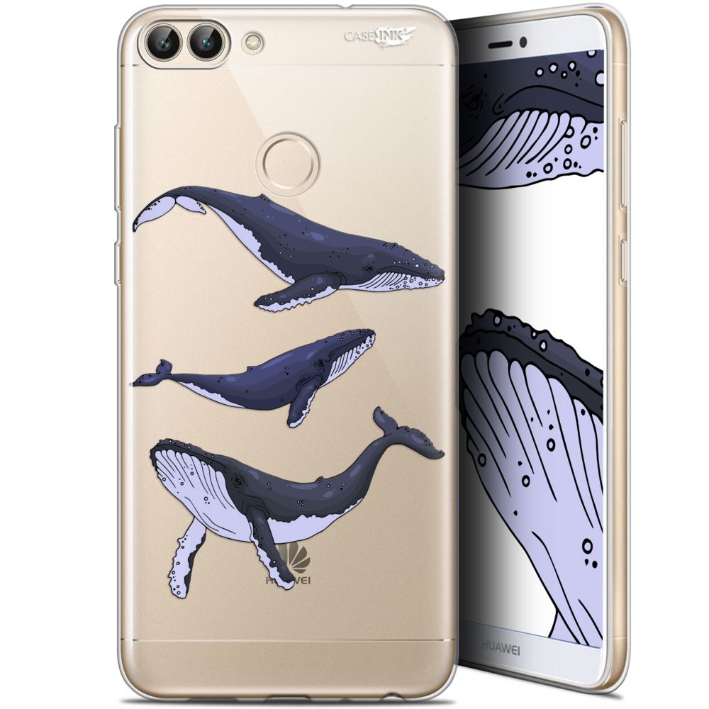 Caseink - Coque arrière Huawei P Smart (5.7 ) Gel HD [ Nouvelle Collection - Souple - Antichoc - Imprimé en France] Les 3 Baleines - Coque, étui smartphone
