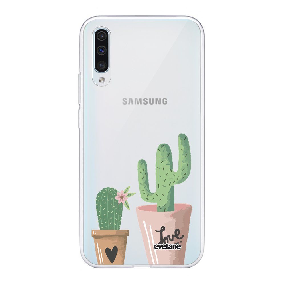 Evetane - Coque Samsung Galaxy A50 souple transparente Cactus Love Motif Ecriture Tendance Evetane. - Coque, étui smartphone