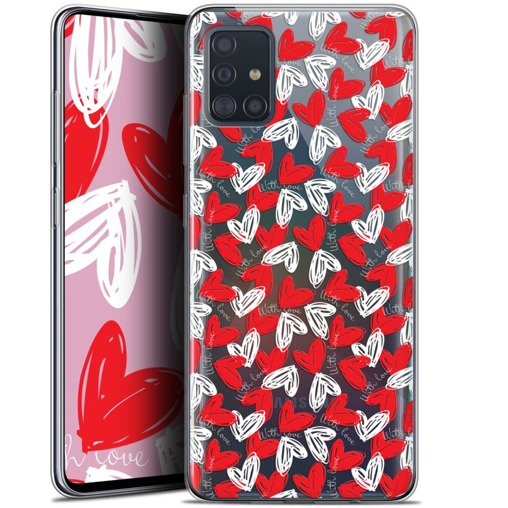Caseink - Coque Pour Samsung Galaxy A51 (A515) (6.5 ) [Gel HD Collection Love Saint Valentin Design With Love - Souple - Ultra Fin - Imprimé en France] - Coque, étui smartphone