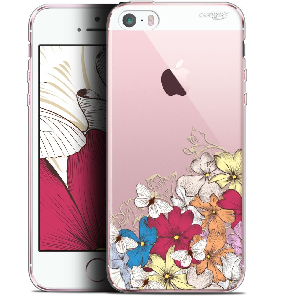 Caseink - Coque arrière Apple iPhone 5/5s/SE (4 ) Gel HD [ Nouvelle Collection - Souple - Antichoc - Imprimé en France] Nuage Floral - Coque, étui smartphone