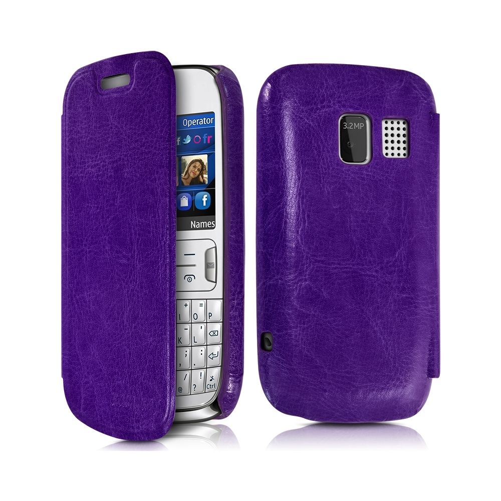 Karylax - Housse Coque Etui à rabat latéral Violet pour Nokia Asha 302 + Film de protection - Autres accessoires smartphone