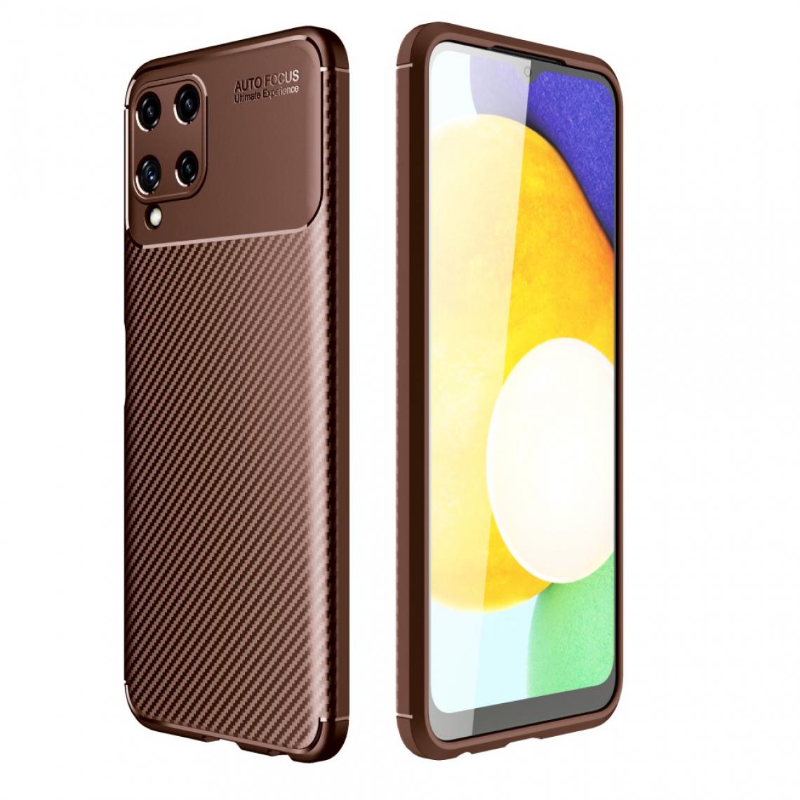 Other - Coque en TPU Découpe précise de la texture de la fibre de carbone marron pour votre Samsung Galaxy A22 4G (EU Version) - Coque, étui smartphone