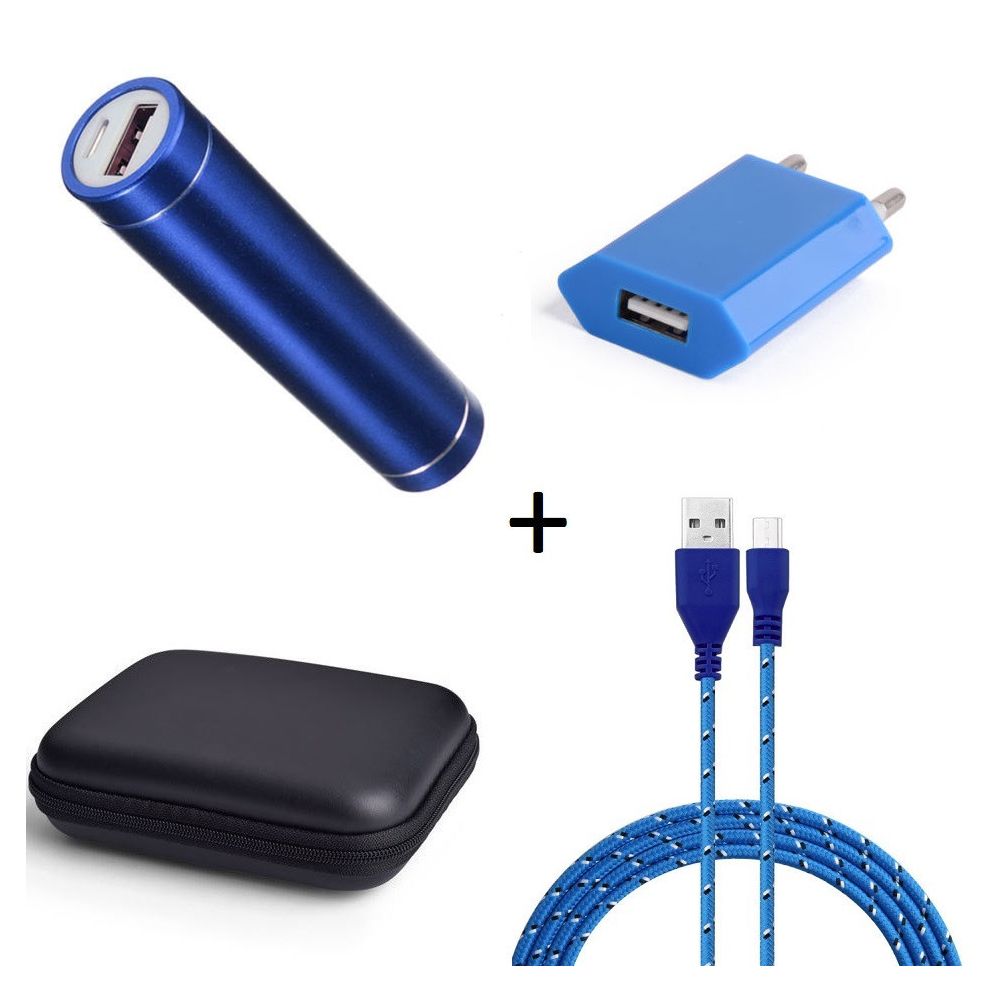 Shot - Pack pour WIKO Highway Star (Cable Chargeur Micro USB Tresse 3m + Pochette + Batterie + Prise Secteur) Android - Chargeur secteur téléphone