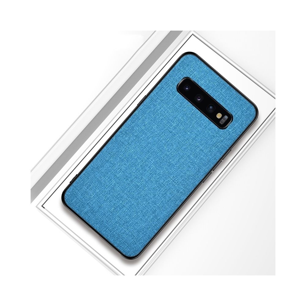 Wewoo - Coque Souple Housse de protection en tissu antichoc PC + TPU pour Galaxy S10 + bleu - Coque, étui smartphone
