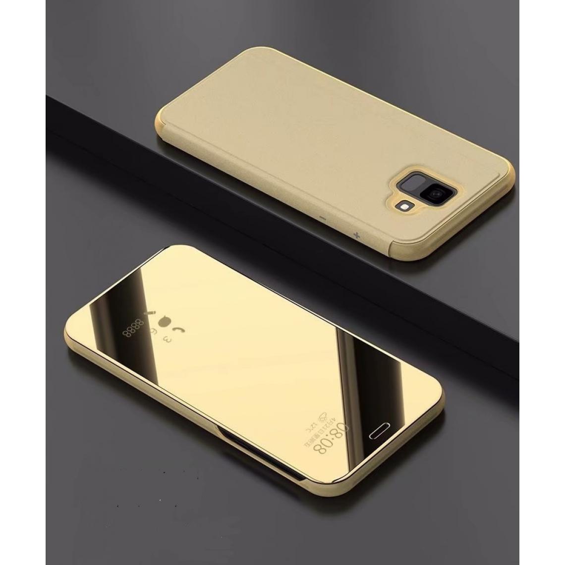Wewoo - Housse Coque Etui à rabat horizontal en cuir avec miroir électrolytique pour Xiaomi Pocophone F1avec support Doré - Coque, étui smartphone
