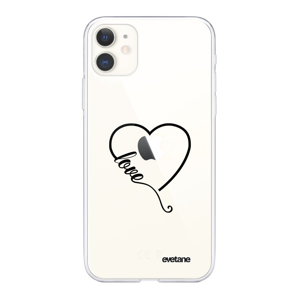Evetane - Coque iPhone 11 souple transparente Coeur love Motif Ecriture Tendance Evetane. - Coque, étui smartphone