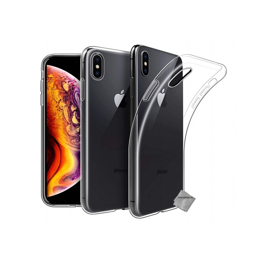 Htdmobiles - Housse etui coque silicone gel Apple iPhone XS Max + verre trempe TRANSPARENT TPU - Autres accessoires smartphone