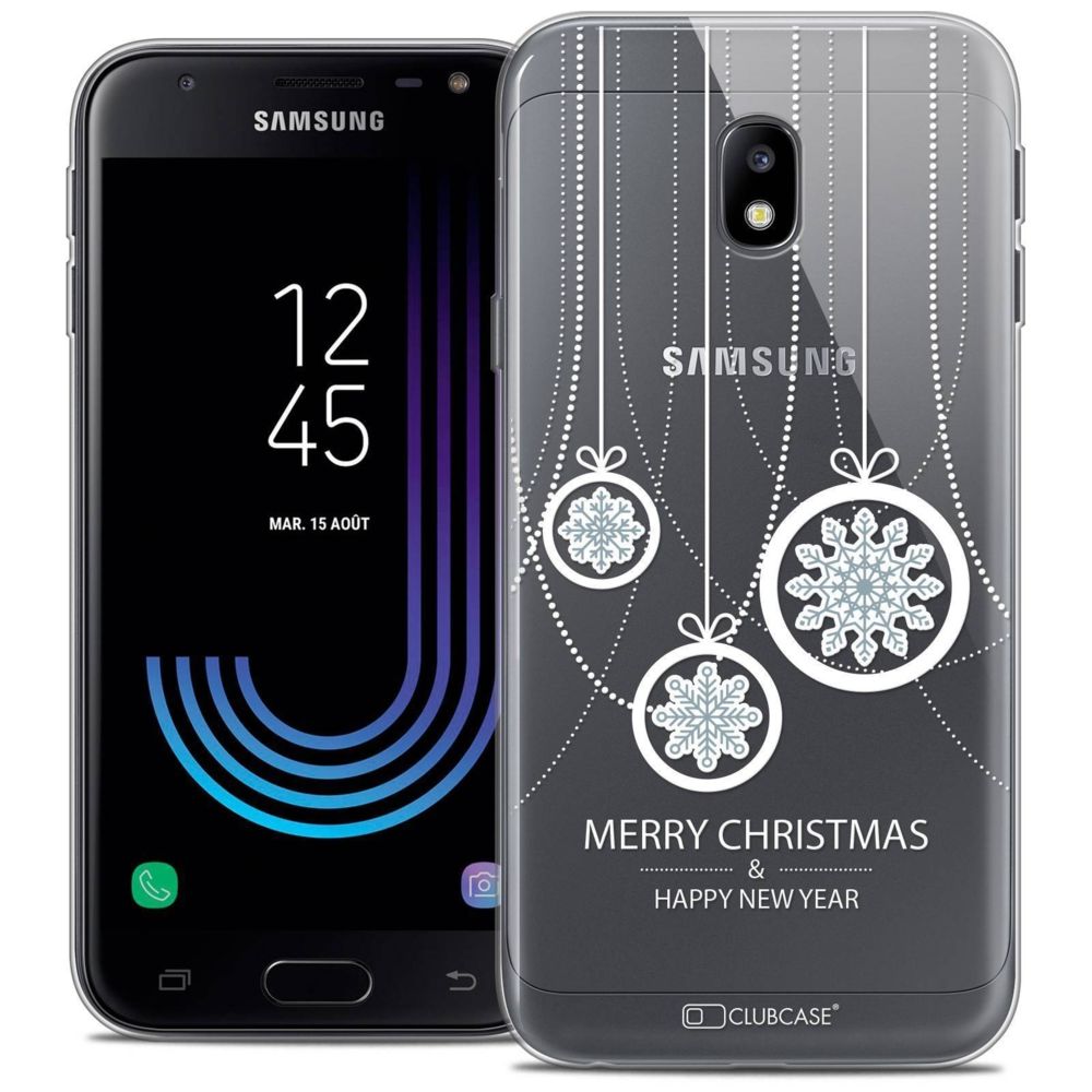 Caseink - Coque Housse Etui Samsung Galaxy J3 2017 J320 (5 ) [Crystal Gel HD Collection Noël 2017 Design Christmas Balls - Souple - Ultra Fin - Imprimé en France] - Coque, étui smartphone