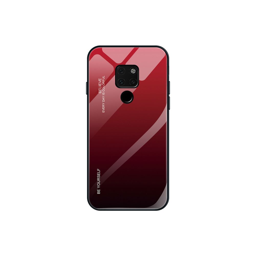 marque generique - Coque en Verre à gradient Anti-rayures pour Huawei Nova 5 / Huawei Nova 5 Pro - Rouge&Noir - Autres accessoires smartphone