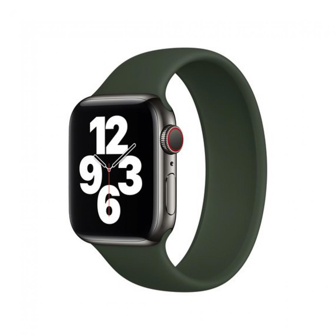 Phonecare - Bracelet en Silicone Souple Solo pour Apple Watch Series 7 - 45mm (pulse:177-190mm) - Vert foncé - Autres accessoires smartphone