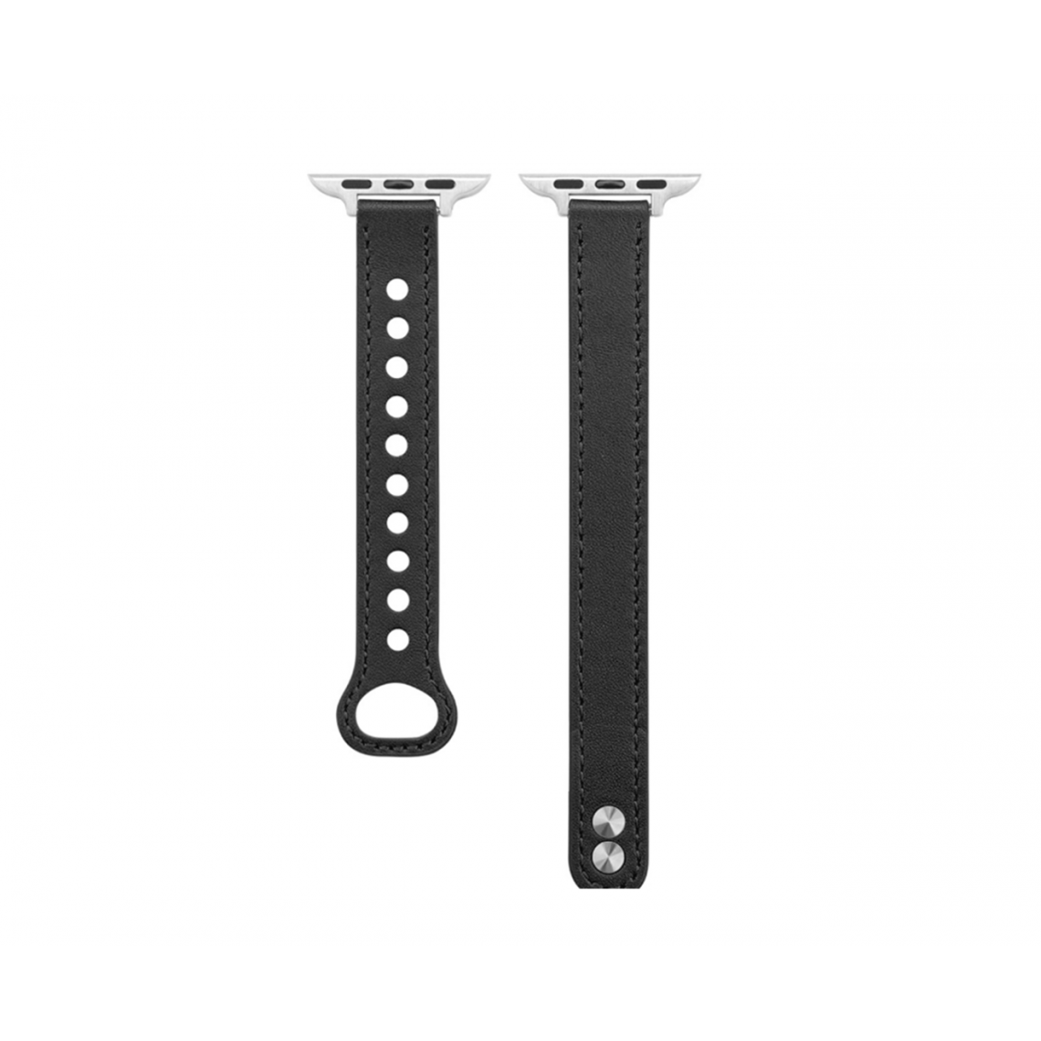 Generic - B05 Black Double Stud Cuir Sport Sangle de remplacement Bracelet de remplacement Apple Watch Band 42mm 44mm 45mm Femmes hommes pour iWatch 234567 SE - Accessoires Apple Watch