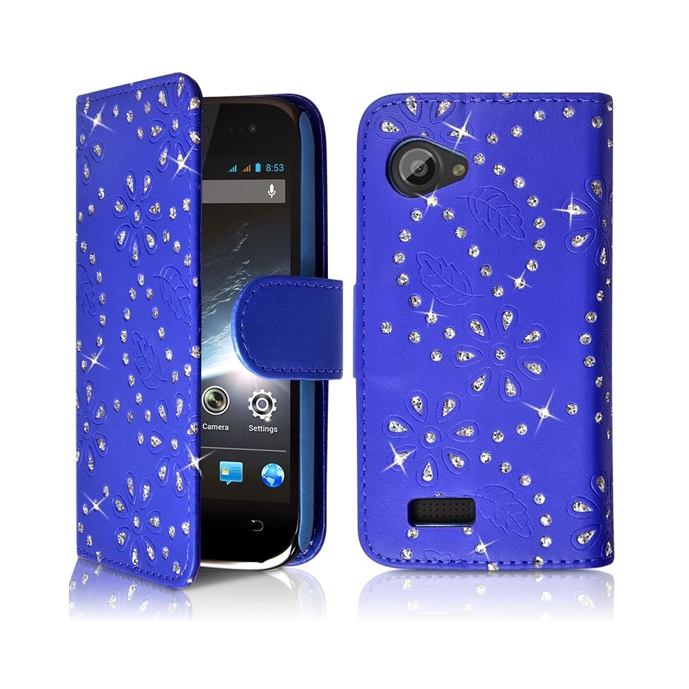 Karylax - Etui Portefeuille mode Support Style Diamant Bleu pour Wiko Cink Slim 2 - Autres accessoires smartphone