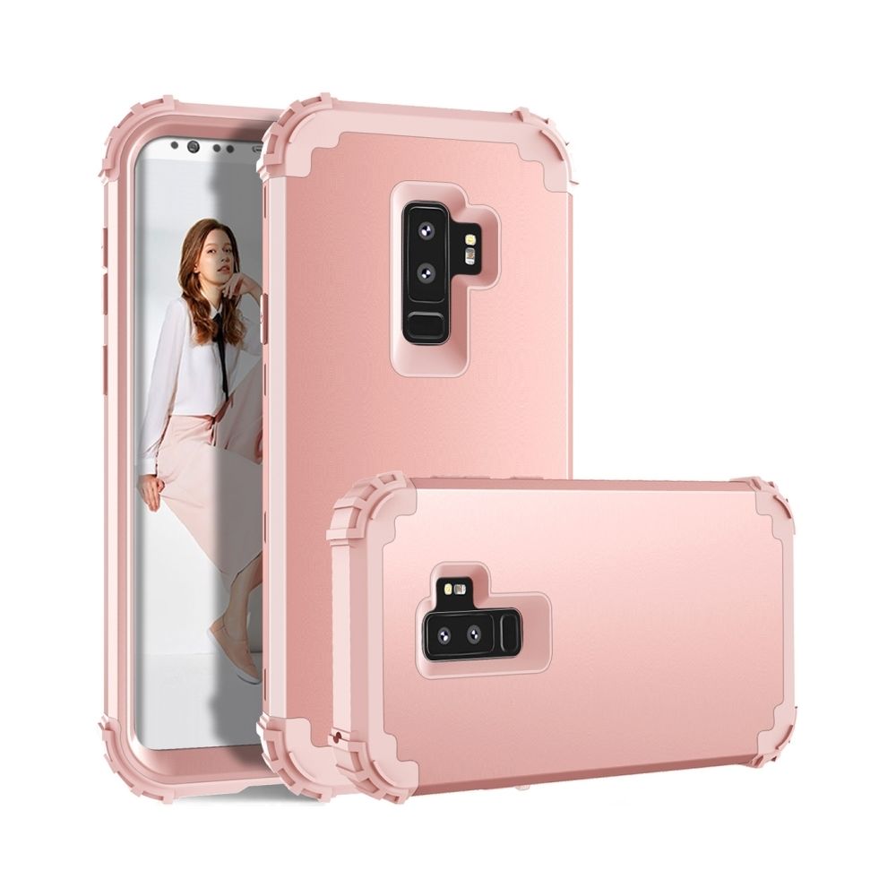 Wewoo - Coque renforcée or rose pour Samsung Galaxy S9 + Dropproof 3 en 1 Pas d'écart dans l'étui de protection à manches en silicone moyen - Coque, étui smartphone