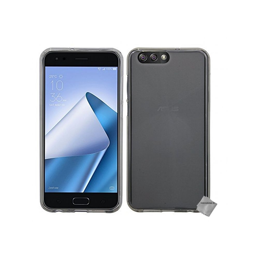 Htdmobiles - Housse etui coque pochette silicone gel fine pour Asus Zenfone 4 Max Plus ZC554KL + verre trempe - GRIS - Autres accessoires smartphone