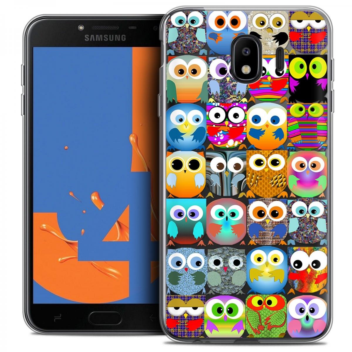 Caseink - Coque Housse Etui Samsung Galaxy J4 2018 J400 (5.5 ) [Crystal Gel HD Collection Claude Design Hibous - Souple - Ultra Fin - Imprimé en France] - Coque, étui smartphone