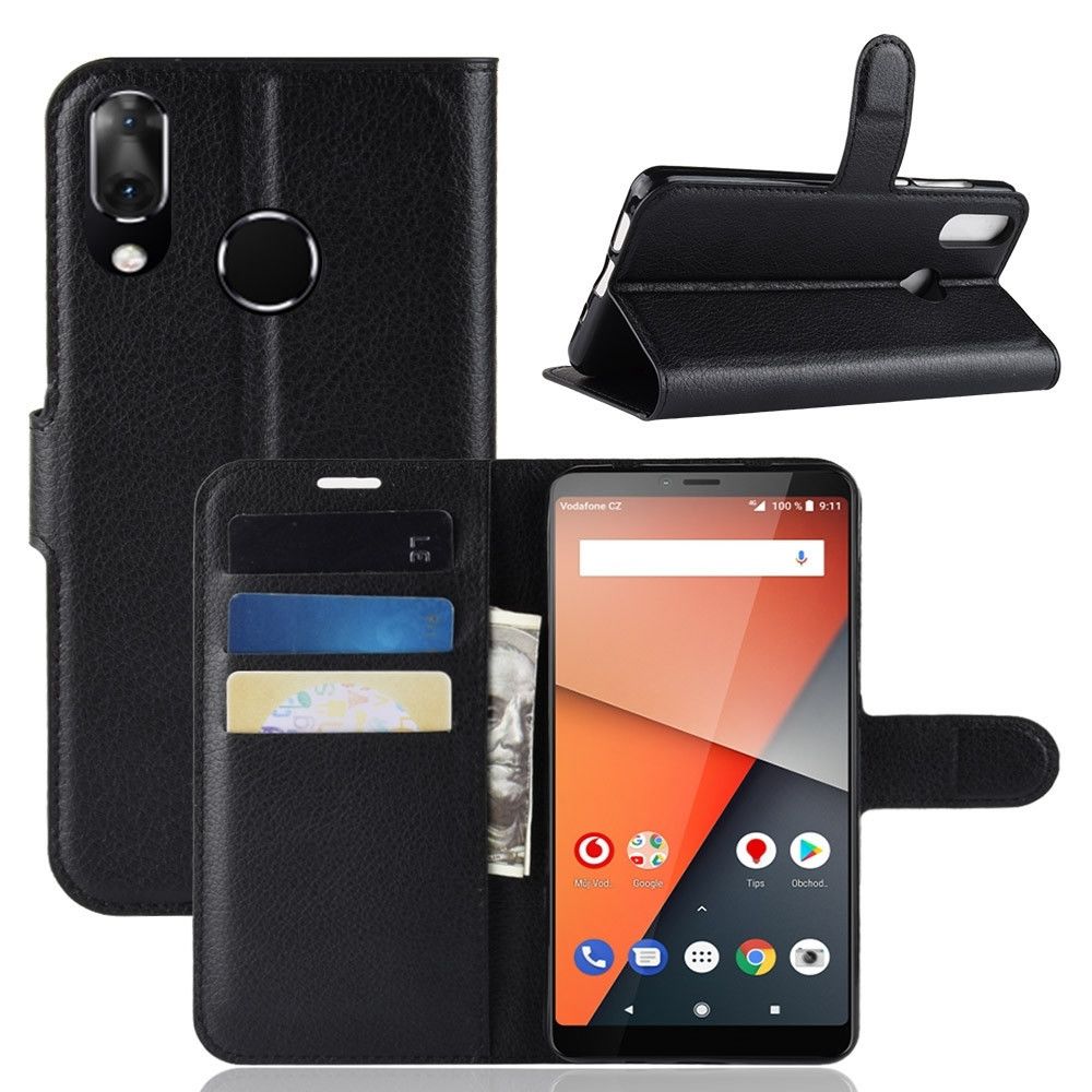 Wewoo - Coque Étui en cuir à rabat Litchi pour Vodafone Smart X9 / VFD 820 avec porte-monnaie et étui ainsi que des fentes cartes noir - Coque, étui smartphone
