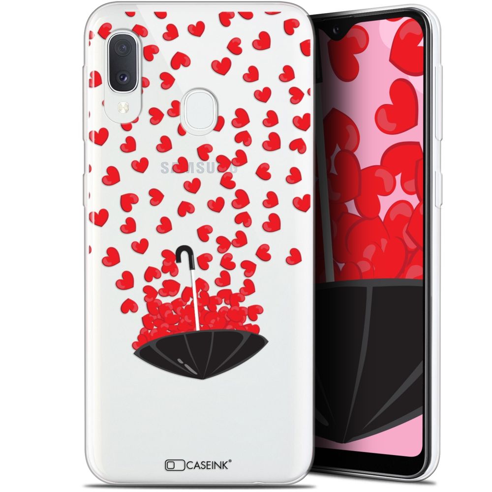 Caseink - Coque Pour Samsung Galaxy A20E (5.8 ) [Gel HD Collection Love Saint Valentin Design Parapluie d'Amour - Souple - Ultra Fin - Imprimé en France] - Coque, étui smartphone