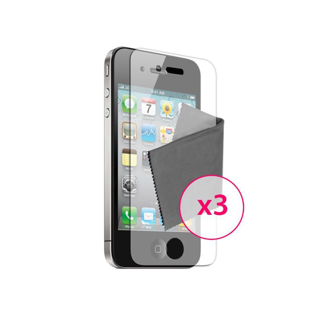 Caseink - Films de protection Anti Traces de doigts HD iPhone 4 / 4S Lot de 3 - Protection écran smartphone
