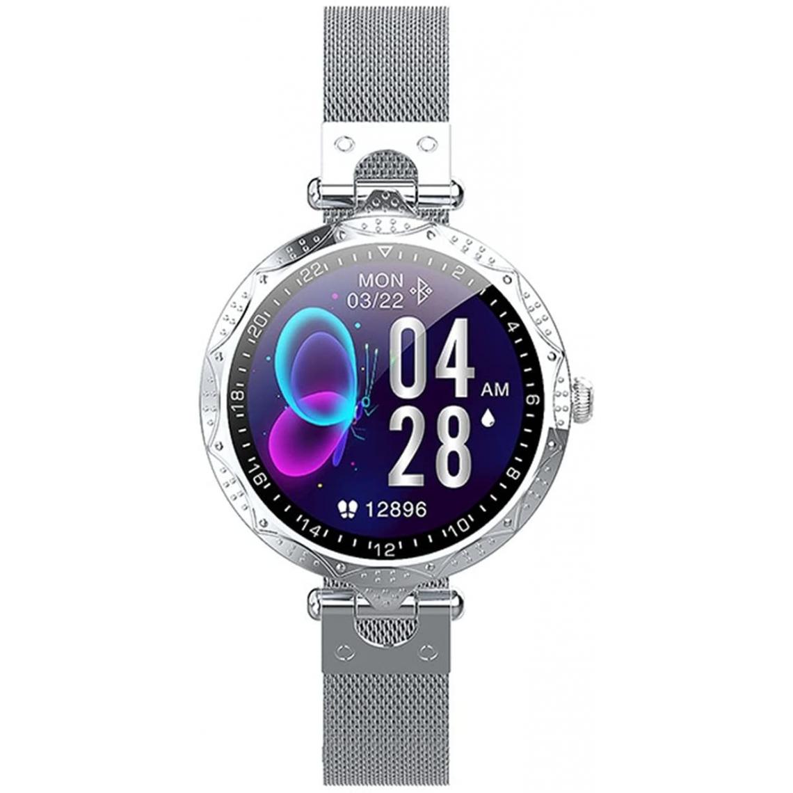 Chronotech Montres - Chronus Women Smart Watch Luxury Diamond Bracelet Pedometer Monitor Wrist Watch Calorie(silver) - Montre connectée