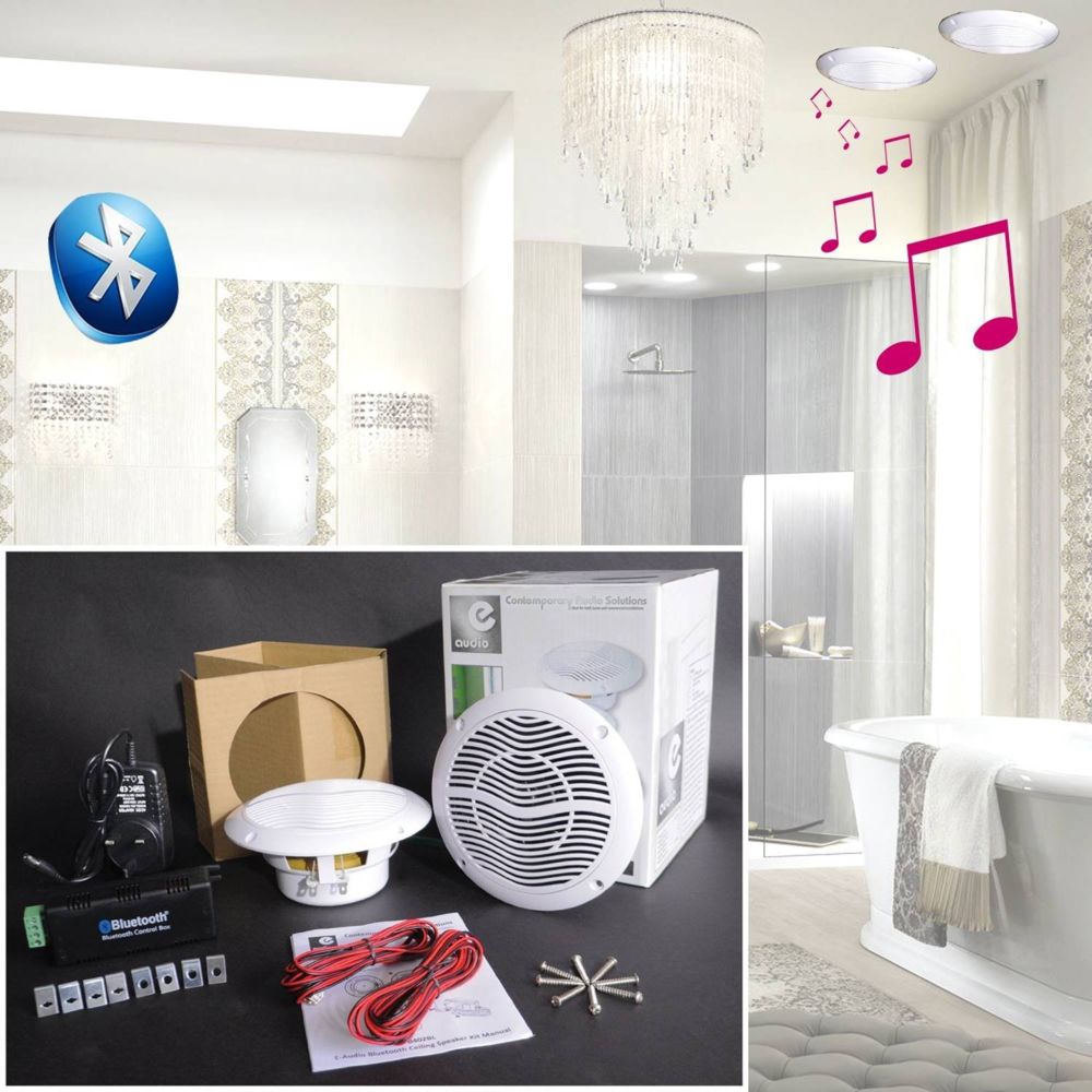 E-Audio - Kit Haut-Parleurs 2x15W de Plafond avec Bluetooth - E-AUDIO B402BL - Sonorisation portable