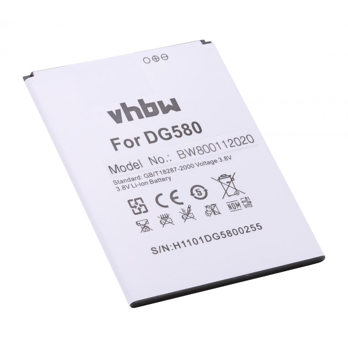 Vhbw - vhbw Batterie remplacement pour Doogee H0920DG5800255 pour smartphone (2500mAh, 3,8V, Li-ion) - Batterie téléphone