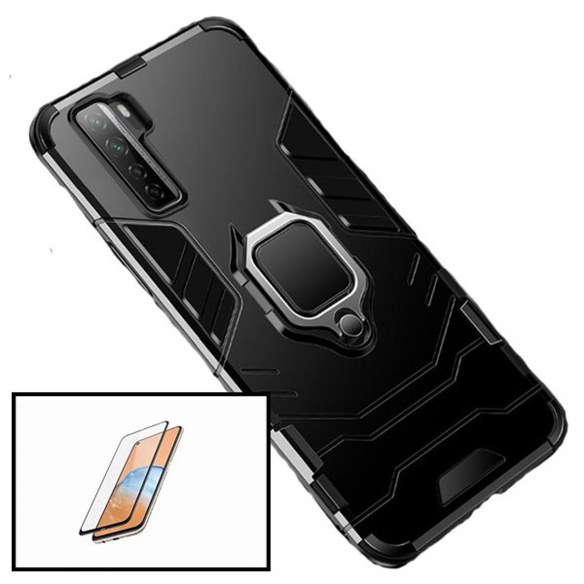 Phonecare - Kit Verre Trempé 5D Full Cover + Coque Military Defender Ring Anti-Impact - Huawei P40 Lite 5G - Coque, étui smartphone