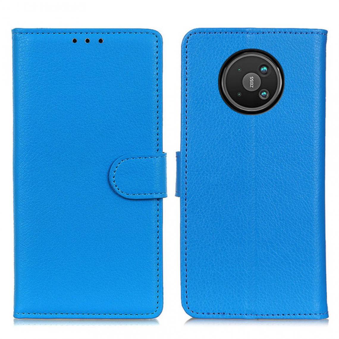 Other - Etui en PU Texture Litchi avec support bleu pour votre Nokia 8 V 5G - Coque, étui smartphone