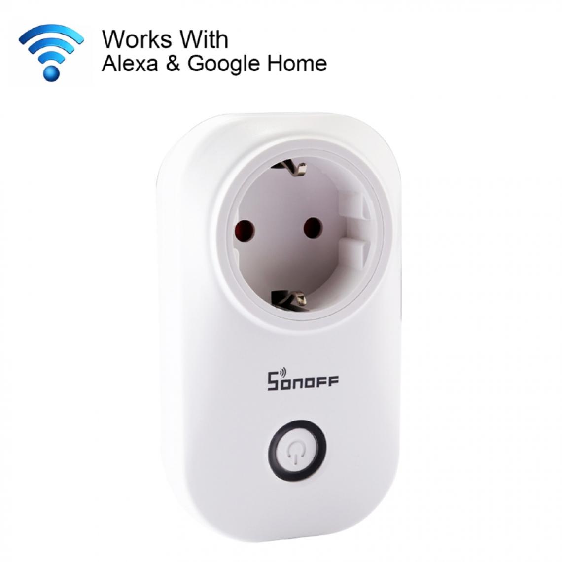 Wewoo - Prise Connectée S20-EU WiFi Smart Plug de courant Télécommande sans fil Timer Interrupteur avec Alexa et Google Home, Support iOS Android, EU - Box domotique et passerelle