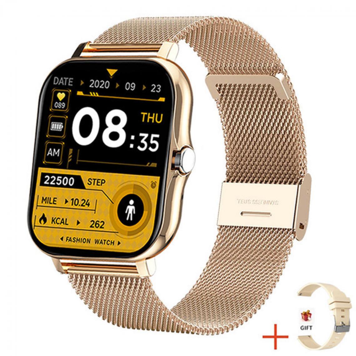Generic - Montre connecté Femme Touch Sport montre intelligente hommes femmes fréquence cardiaque Fitness Tracker Bluetooth appel Smartwatch montre-bracelet - Bracelet connecté